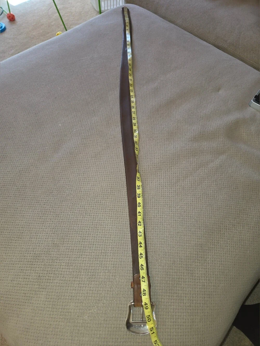 Vintage 1990's 3-D DDD Genuine Leather brown studded Braided Horse Hair Belt - Picture 10 of 16